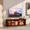 LED TV Stand with Adjustable Glass Shelves, Storage and Remote Control Lighting